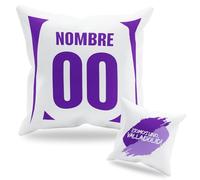 Cojín Personalizado Fútbol - Diseño Doble Cara con Relleno Incluido - Regalo Original Aficionados del Fútbol - Regalo Camiseta Equipo Fútbol - Apto para Lavadora (Valladolid, 35 x 35 cm)