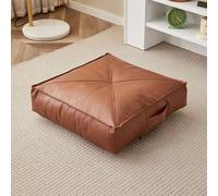 Cojín portátil de piel sintética gruesa impermeable de 40 x 40 x 10 cm, ideal para sillas de jardín o sillas de ruedas, cómodo cojín de asiento para personas mayores, color marrón