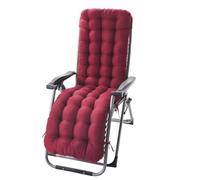 Cojín portátil para silla de descanso, cómodo tapete de repuesto para banco de patio, plegable y ligero, ideal para camping, jardín, relajación interior y exterior (rojo, 165 x 48 cm)