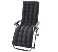 Cojín portátil para silla de estar al aire libre, cómodo cojín de repuesto para banco de patio, plegable y ligero, ideal para camping, jardín, relajación interior y exterior (negro, 165 x 48 cm)