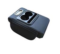 Cojín Protector Reposabrazos Coche Con Portavasos, Alfombrilla De Tejido Para Consola Central, Almohadilla Elevadora(Black)