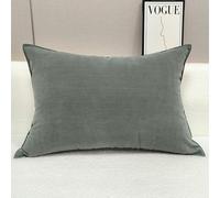 Cojín rectangular de lujo ligero de alta gama, cojín de felpa para el hogar, cojín grande para sofá con diseño de cremallera invisible, cojín suave para el hogar (tamaño: 60 x 80 cm, color: gris)