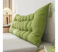 Cojín rectangular de respaldo para cabecero, almohada de apoyo largo para cama y sofá, almohada de lectura con lazos de fijación, cojín de ventana de bahía (200 x 50 cm, verde)