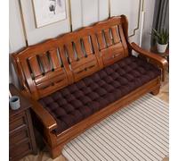 Cojín rectangular grueso para banco de jardín, 8 cm, para sofá columpio, 23 plazas, 100/110 cm, algodón, color marrón oscuro, perfecto para comodidad y estilo (80 x 50 cm)