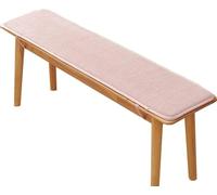 Cojín Rectangular para Banco De Exterior Y Terraza En Pana Rayada, Asiento Alargado con Base Antideslizante Cintas Sujeción, para Jardín, Ventana Muebles, Varias Medidas(Pink,30x80cm/12 x30)