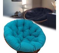 Cojín redondo azul pavo real para sillas colgantes de cesta - 120 cm, impermeables, suaves y gruesos, para hamaca de ratán y sillas de hamaca