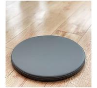 Cojín redondo de cuero sintético para silla, cojín de asiento de cuero sintético impermeable, almohadilla de espuma viscoelástica suave, redonda, antideslizante, con cremallera desmontable (gris oscur