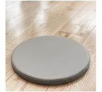 Cojín redondo de cuero sintético para silla, cojín de asiento de cuero sintético impermeable, almohadilla de espuma viscoelástica suave, redonda, antideslizante, con cremallera desmontable (gris claro