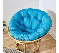 Cojín redondo de gran tamaño para silla gruesa y cómoda, para colgar al aire libre, asiento de huevo, 90 cm, color azul pavo real, perfecto para relajación y estilo