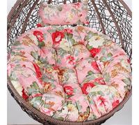 Cojín Redondo de Repuesto para Silla Colgante Tipo Huevo para Exterior, Grueso, con reposacabezas - Diámetro: 90/100/110 cm (35, 43, 39, 3, 43, 31 Pulgadas)(Pink Peony,110cm)
