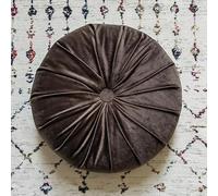 Cojín Redondo De Terciopelo, Asiento Suelo, Almohadón Decorativo Calabaza para Sofá Cama, De Abrazo Acolchado, Colores Sólidos(Coffee)