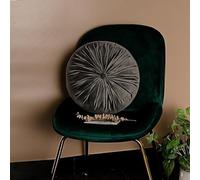 Cojín Redondo De Terciopelo, Asiento Suelo, Almohadón Decorativo Calabaza para Sofá Cama, De Abrazo Acolchado, Colores Sólidos(Grey)