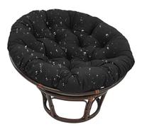 Cojín redondo impermeable de repuesto para silla de exterior, para sillas de ratán, color negro, 100 x 100 pulgadas, perfecto para muebles de jardín, almohada acolchada para suelo