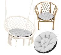 Cojín Redondo Jardin para sillas Colgante et Silla Ratan 60 cm - Cojin para Hamaca Cojines Redondos de Asiento Exterior o Interior Gris Claro Sombra B