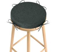 Cojín redondo para asiento con lazos, 12/14/16/18 pulgadas, de espuma viscoelástica, antideslizante, con funda lavable a máquina, para cocina, bar u oficina (Color 17, 33 x 8 cm/13 x 3 pulgadas).