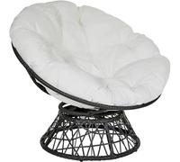 Cojín Redondo para Columpio Exterior - Almohadilla Cesta Colgante Ratán - Sillón Terraza/Colchoneta Tumbona - Compatible con Mecedora y Sun Lounger(White,110 x 110 cm)