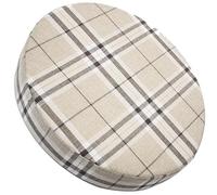 Cojín Redondo para Silla, 30cm/35cm/40cm/45cm/50cm/55cm/60cm，Antideslizante, 3/5/8 cm de Grosor Cojín de Asiento Suave para Taburete, jardín, Interior, Exterior, hogar(Checkered,35x5cm)