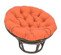 Cojín redondo para sillón Papasan de polirratán, 100 cm de diámetro, 10 cm de grosor, cojín de suelo para tapicería para sillón giratorio, muebles de ratán, sillas de jardín, flores, naranja, tamaño