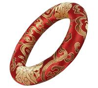 Cojín redondo tibetano hecho a mano con forma de cuenco tibetano, 17 cm, color rojo