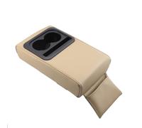 Cojín Reposabrazos Coche para Hyundai ix35 Nu ix35 Tucson JM SUV Kona Electric, Multifuncional Cojín Elevador Caja Reposabrazos con Portavasos, Caja Almacenamiento Consola,Beige