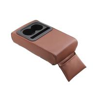 Cojín Reposabrazos Coche para Hyundai ix35 Nu ix35 Tucson JM SUV Kona Electric, Multifuncional Cojín Elevador Caja Reposabrazos con Portavasos, Caja Almacenamiento Consola,Brown