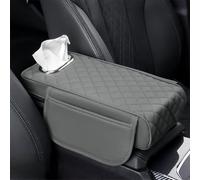 Cojín Reposabrazos Coche para KIA picanto(Morning) 2011-2025, Universal Funda Cuero Consola Central Apoyabrazos Interior Accesorios con Caja Pañuelos Almacenamiento, G/Gray