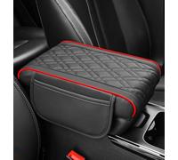CojíN Reposabrazos De Coche para Hyundai i20 2021 2022, Funda Alfombrilla del AutomóVil Central Consola Apoyabrazos Impermeable Accesorios,B/Black-Red- 32 * 20 * 5cm