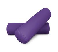 HAPPERS 2 Cojines cilíndricos de 50x15 en Polipiel Lila. Rollo Cervical para aliviar Dolor postural o Dormir