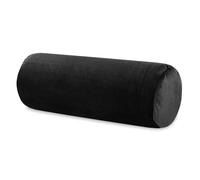 Cojin rollo para cervical lumbar y para las rodillas por dormir 40x15 cm - cojines alargados cilindrico para recostarse o cojín alargado de yoga Almohada de espuma con funda de terciopelo Negro