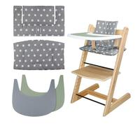 Cojín Silla Alta, Suave y cómodo, Funda de Asiento de bebé con 2 manteles Individuales para Silla Alta, para cojín de bebé para Tripp Trapp Que Hace Que Sentarse al bebé Sea(Estrella Gris)
