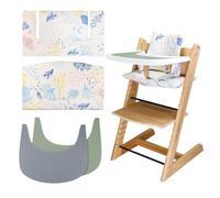 Cojín Silla Alta, Suave y cómodo, Funda de Asiento de bebé con 2 manteles Individuales para Silla Alta, cojín de bebé para Tripp Trapp Que Hace Que Sentarse al bebé Sea más cómodo(Animales Marinos)