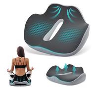 Cojin Silla Oficina, Cojín Antiescaras Transpirable con Asa Agujero, Cojin Coxis Ortopedico Hemorroides Antiescaras Ergonomico, Cojines para Sillas Comedor Cocina Asiento Coche Alivio Ciática (Gris)