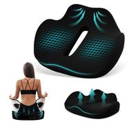 Cojin Silla Oficina, Cojín Antiescaras Transpirable con Asa Agujero, Cojin Coxis Ortopedico Hemorroides Antiescaras Ergonomico, Cojines para Sillas Comedor Cocina Asiento Coche Alivio Ciática (Negro)