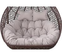 CojíN Silla Tipo Huevo Colgante 2 Personas, CojíN Columpio Plazas Exteriores, Cesta Doble, Reemplazo del Hamaca (Solo cojín)(Gray)