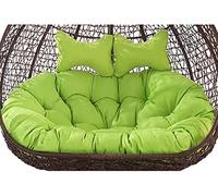 CojíN Silla Tipo Huevo Colgante 2 Personas, CojíN Columpio Plazas Exteriores, Cesta Doble, Reemplazo del Hamaca (Solo cojín)(Green)