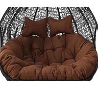 CojíN Silla Tipo Huevo Colgante 2 Personas, CojíN Columpio Plazas Exteriores, Cesta Doble, Reemplazo del Hamaca (Solo cojín)(Coffee)