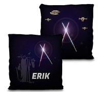 Cojin Star Wars Personalizado con Foto. Regalos Personalizados con Foto. Impresión Total por Las 2 Caras hasta la Costura. Relleno Incluido. Varios Tamaños. Star Wars