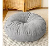Cojin Suelo Grande Interior Cojín de Suelo para Meditación Cojines Suelo Redondos Cojines Redondos para Sillas de Jardin Cojin Redondo Exterior para salón Oficina Sala(Grey,50CM-1PCS)