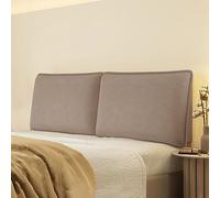 Cojín tapizado de pana para cabecero de cama, color sólido, almohada de pared, a rayas, cabecero grande, soporte para respaldo, funda extraíble para cabecera, color café, 71 pulgadas, tamaño