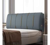 Cojín tapizado para cabecera lavable para el hogar, dormitorio, banco, cama, almohada de pared grande, respaldo de cabecero de gran tamaño, cojín de cuña completa con funda extraíble, azul marino con