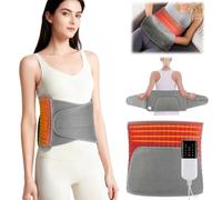 Cojín térmico, estera térmica eléctrica para la espalda con bolsillo, 125 x 30 cm, almohadilla térmica con 10 niveles de temperatura y 4 modos de tiempo, almohadilla térmica eléctrica suave para