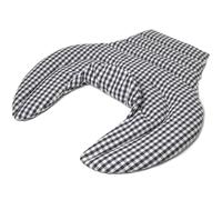 Cojín térmico para las vértebras cervicales - Cuello+hombros+espalda. Algodón biológico a cuadros azul y blanco. Semillas de lino. Cojín de nuca. Almohada térmica caliente y fria con semillas