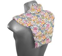Cojín térmico para las vértebras cervicales - Cuello + hombros + espalda. Algodón biológico Flower Power. Almohada térmica con semillas de colza. Cojín de nuca. Cojín de calor y frio con semillas