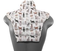 Cojín térmico para las vértebras cervicales - Cuello + hombros + espalda. Algodón biológico Perros. Almohada térmica con huesos de cerezas. Cojín de nuca. Saco térmico.