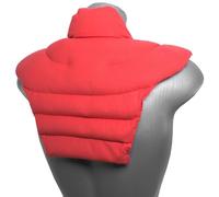 Cojín térmico para las vértebras cervicales - Cuello + hombros + espalda. Algodón biológico rojo. Almohada térmica con huesos de cerezas. Cojín de nuca. Saco térmico de semillas