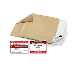 Cojín térmico Promed HKP - 1.6 XL con apagado automático, 6 niveles de temp., calentamiento rápido, Turbo Heat, 46x35 cm, lavable, funda del cojín incluida, protección contra el sobrecalentamiento