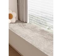 Cojín Texturizado Gris Claro para Ventana Salediza, Colchón Antipolvo para Alféizar de Balcón o Jardín, Funda Antideslizante para Salón Té Comedor(100x50cm/39x20in)