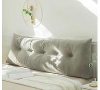 Cojín triangular de terciopelo para cama de matrimonio o king, perfecto para descansar y leer, 200 x 40 x 12 cm (gris) - Elegante y cómoda decoración de dormitorio