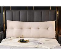 Cojín triangular grande de terciopelo para cabecera, almohada decorativa de cuña con funda extraíble para cama, sofá y soporte de pared, almohada de cuerpo blanco de 200 cm