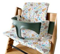 Cojin Trona Bebé Compatible con la Trona Stokke Tripp Trapp Acolchado Impermeable Lavable Funda Antideslizante HANELLE (Animales)